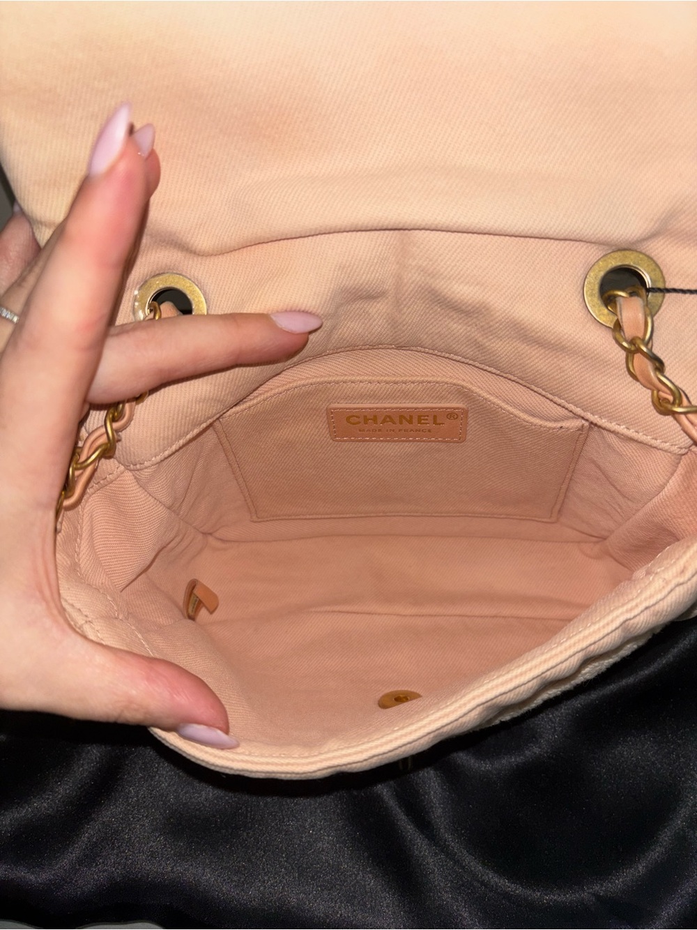 CHANEL COCO Blush Quilted Canvas Crossbody Denim - Picture 12 of 16